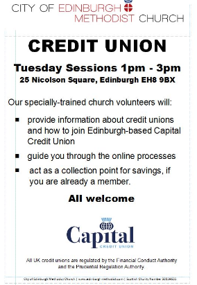 credit union pamphlet of Edinburgh Methodist church